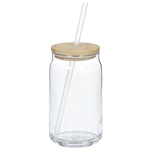 Additional Image 1 - a clear glass with a straw