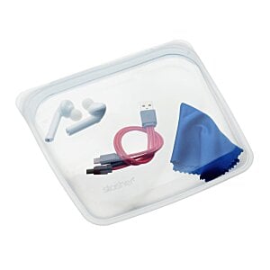 Additional Image 3 - a plastic bag with a blue and grey object in it