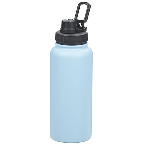 Additional Image 1 - a blue water bottle with a black lid