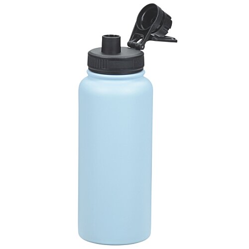 Additional Image 4 - a blue water bottle with a black lid