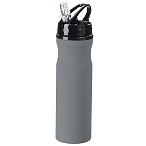 Additional Image 3 - a grey water bottle with black lid