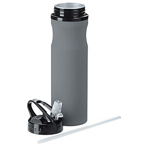 Additional Image 4 - a grey water bottle with a straw
