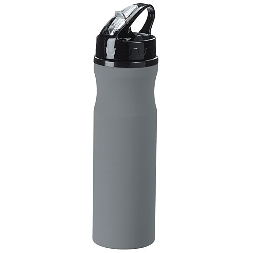 Additional Image 1 - a grey water bottle with a black lid