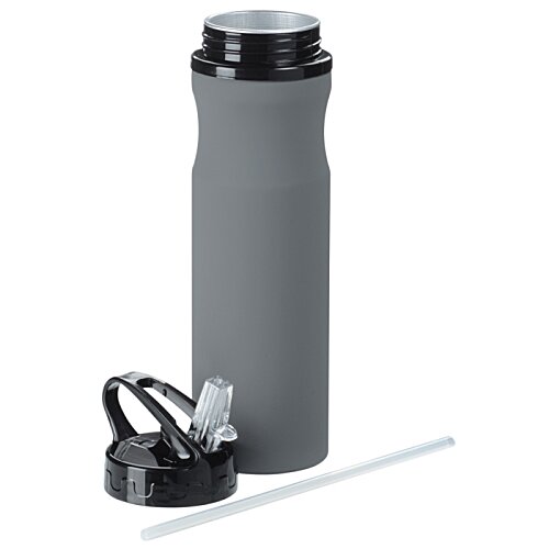 Additional Image 4 - a grey water bottle with a straw