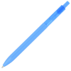 a blue pen on a white background