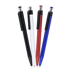 a group of pens on a white background