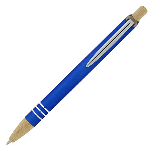 Additional Image 2 - a blue pen with a wooden cap