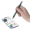 a hand holding a pen over a cellphone
