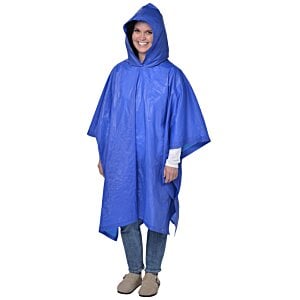 Additional Image 4 - a person wearing a blue rain poncho