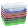 a stack of plastic containers