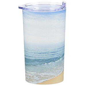 Additional Image 1 - a plastic cup with a blue lid