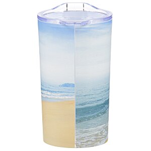 Additional Image 2 - a blue and white cylindrical candle