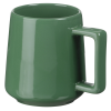 a green mug with a handle