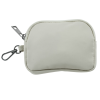 a white pouch with a zipper