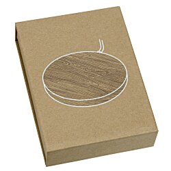 a brown box with a circle on it