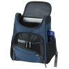 a blue and black backpack