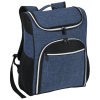 a blue backpack with a zipper