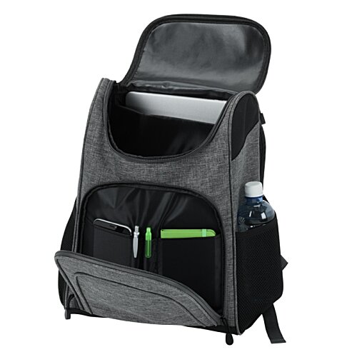 Additional Image 3 - a black backpack with a green strip