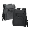 a pair of black backpacks