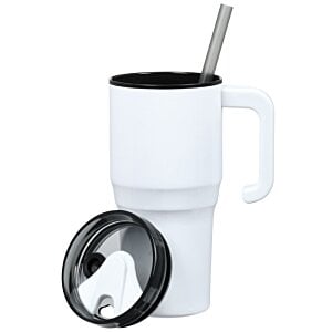 Additional Image 2 - a white mug with a straw in it