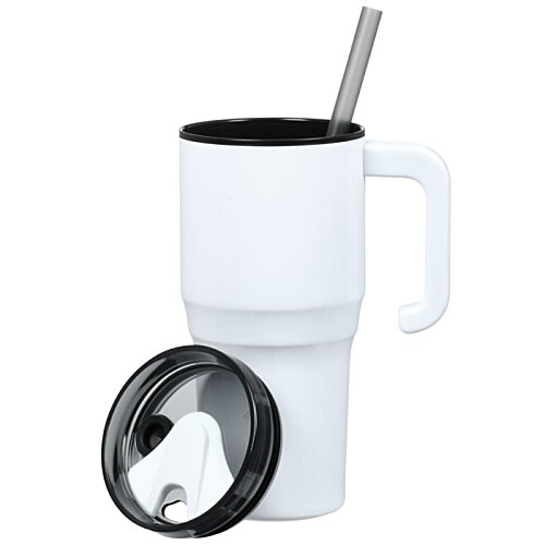 Additional Image 2 - a white mug with a straw in it