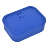 a blue plastic container with a lid