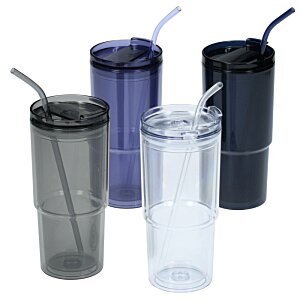 Additional Image 5 - a group of plastic cups with straws