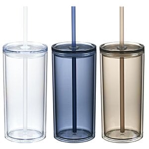 Additional Image 2 - a group of plastic cups with straws