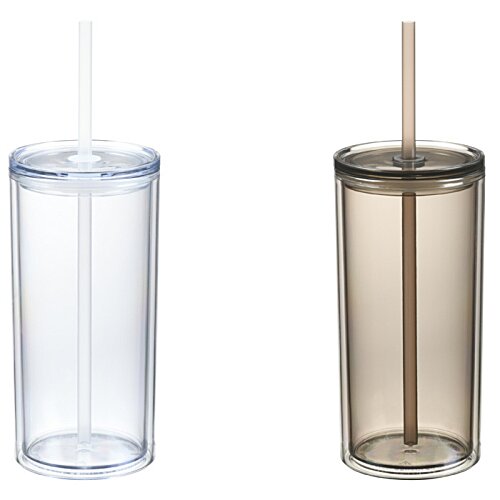 Additional Image 2 - a group of plastic cups with straws