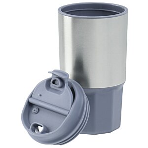 Additional Image 4 - a grey and silver tumbler with a lid