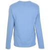 a blue long sleeved shirt