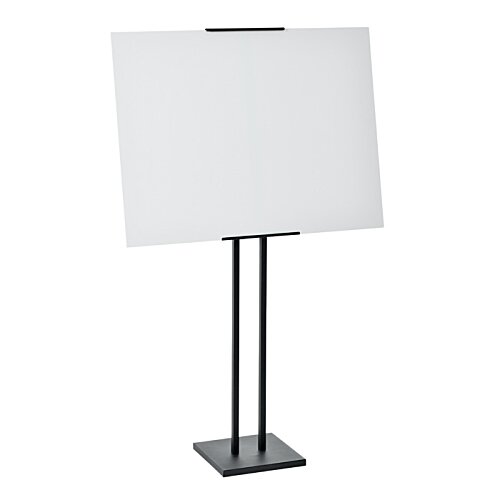 Additional Image 3 - a white square lamp on a metal stand