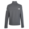 a grey jacket with a white logo