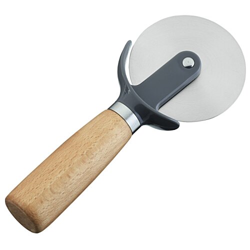 Additional Image 1 - a pizza cutter with a wooden handle