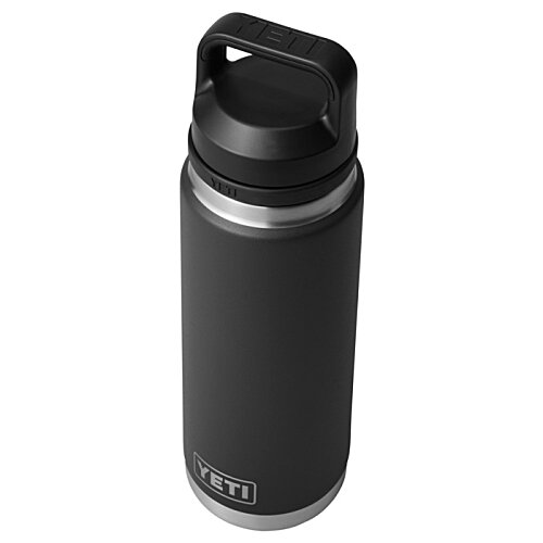 Additional Image 3 - a black water bottle with a black lid