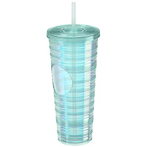Additional Image 1 - a clear plastic cup with a straw