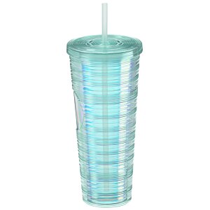 Additional Image 2 - a clear plastic cup with a straw