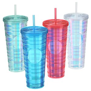 Additional Image 5 - a group of plastic cups with straws