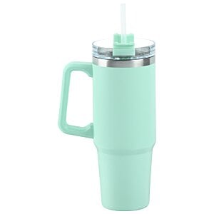 Additional Image 1 - a green insulated cup with a straw