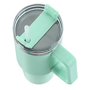 Additional Image 4 - a green and silver cup with a straw