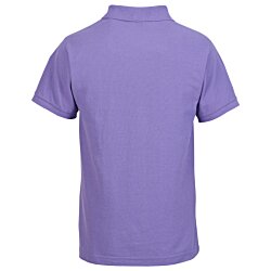 a purple shirt on a white background