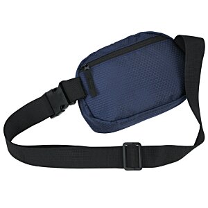 Additional Image 3 - a blue waist bag with a strap