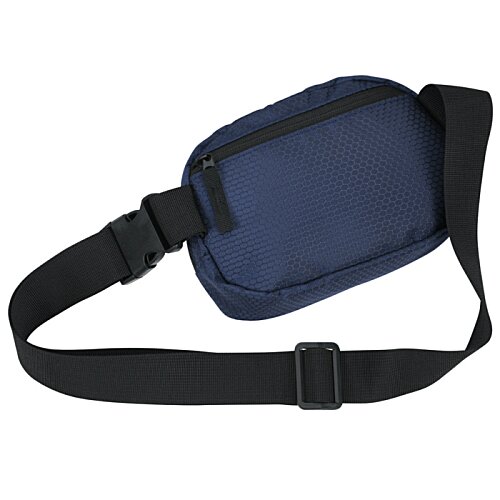 Additional Image 3 - a blue waist bag with a strap