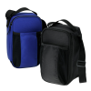a blue and black lunch bags