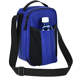 Additional Image 4 - a blue and black bag with a bottle in it