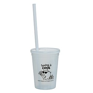 Additional Image 6 - a white plastic cup with a straw