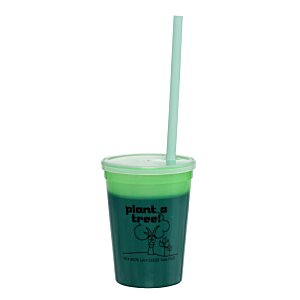 Additional Image 9 - a green drink in a plastic cup with a straw