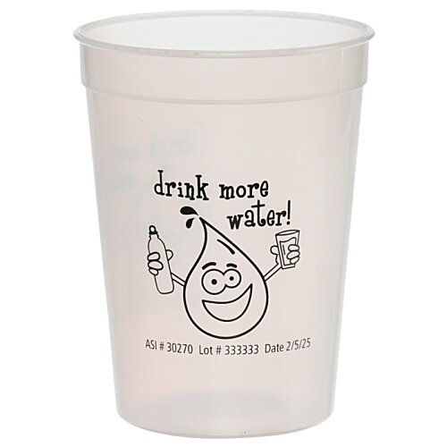 Additional Image 2 - a white plastic cup with black text