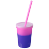 a cup with a straw