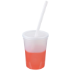 a plastic cup with a straw